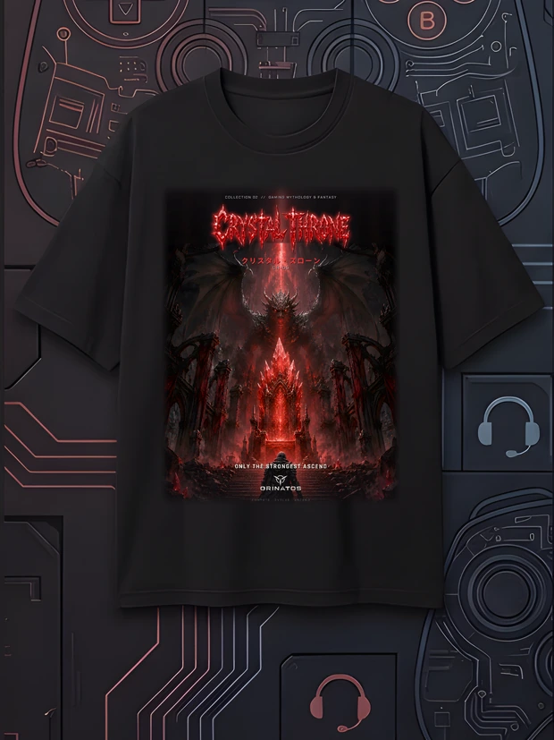 Crystal Throne — the shirt laid flat, front